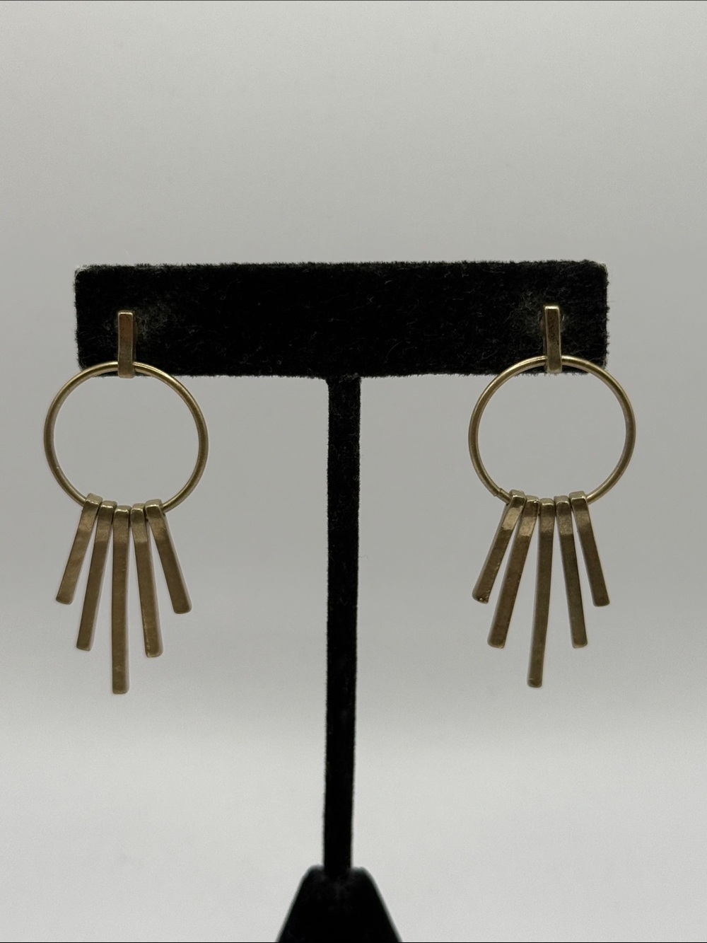 Vintage Gold Tone Tassel Dangle Drop Statement Earrings